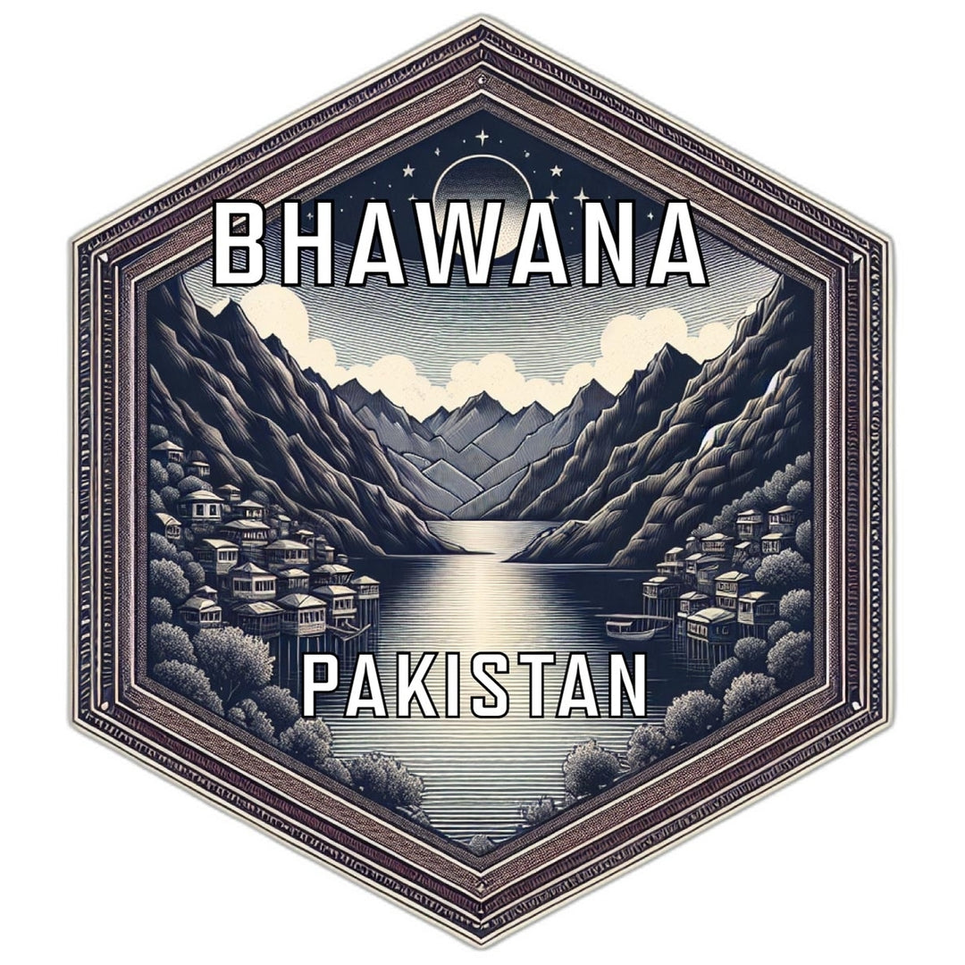 Bhawana Pakistan Souvenir Travel Destination Die Cut Hexagon Fridge Magnet Image 1