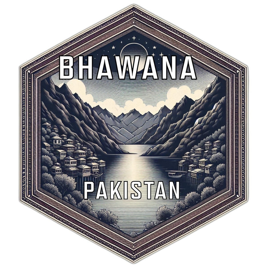 Bhawana Pakistan Souvenir Travel Destination Die Cut Hexagon Fridge Magnet Image 1