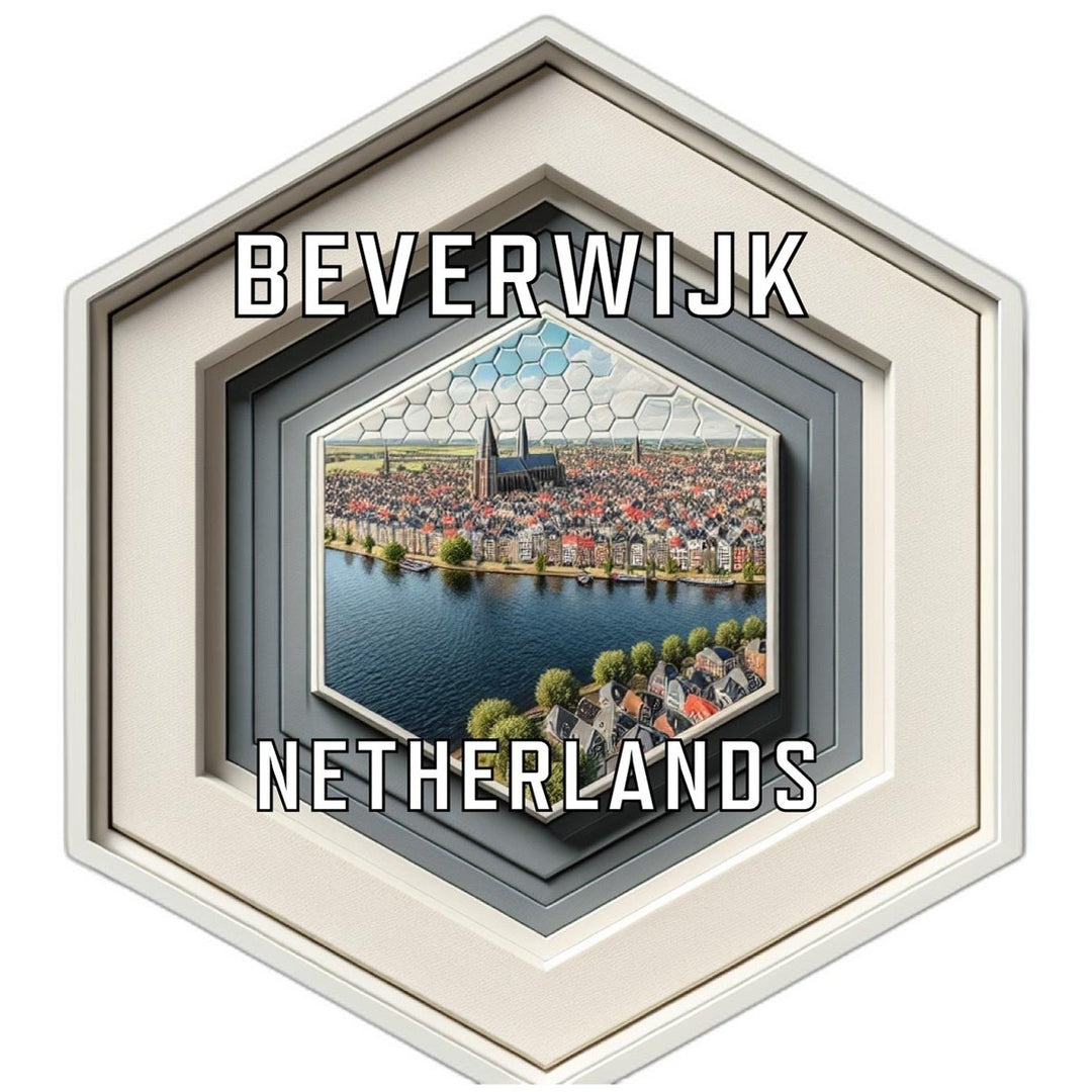 Beverwijk Netherlands Souvenir Travel Destination Die Cut Hexagon Fridge Magnet Image 1