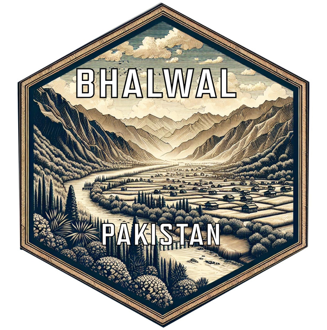 Bhalwal Pakistan Souvenir Travel Destination Die Cut Hexagon Fridge Magnet Image 1