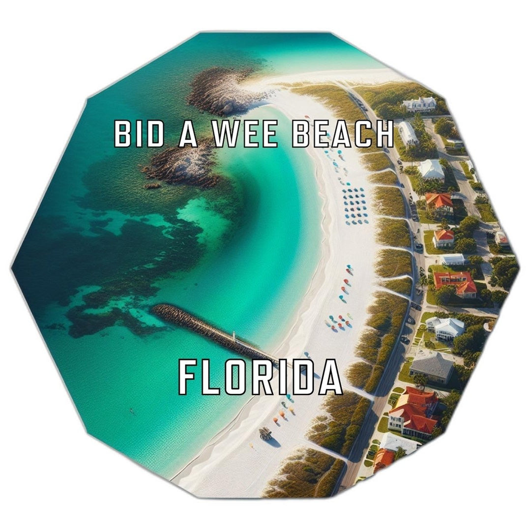 Bid A Wee Beach Florida Souvenir Travel Destination Die Cut Hexagon Fridge Magnet Image 1