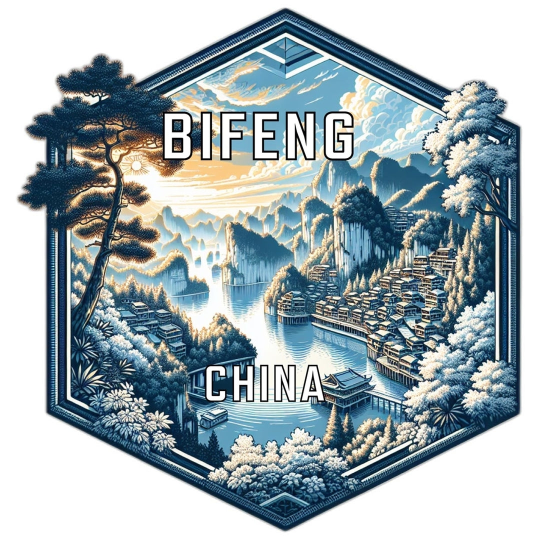 Bifeng China Souvenir Travel Destination Die Cut Hexagon Fridge Magnet Image 1