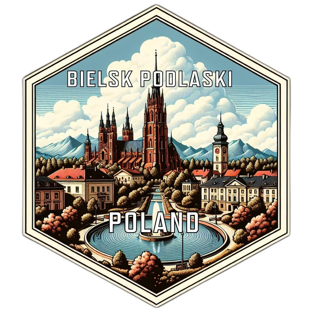 Bielsk Podlaski Poland Souvenir Travel Destination Die Cut Hexagon Fridge Magnet Image 1