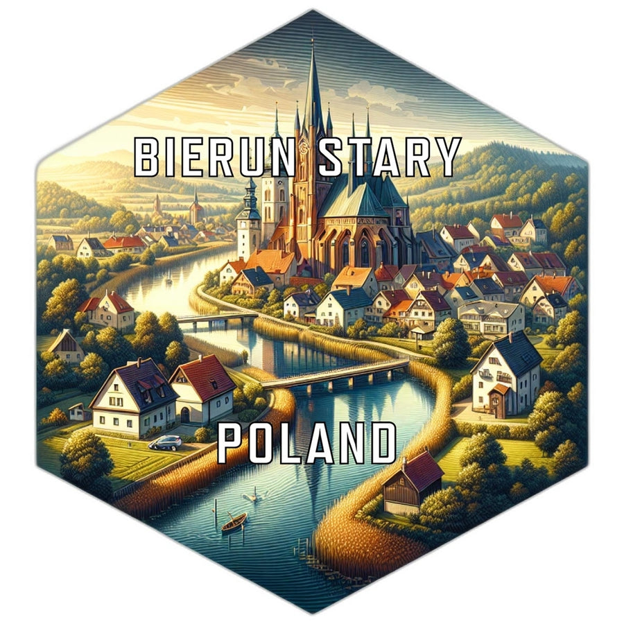 Bierun Stary Poland Souvenir Travel Destination Die Cut Hexagon Fridge Magnet Image 1