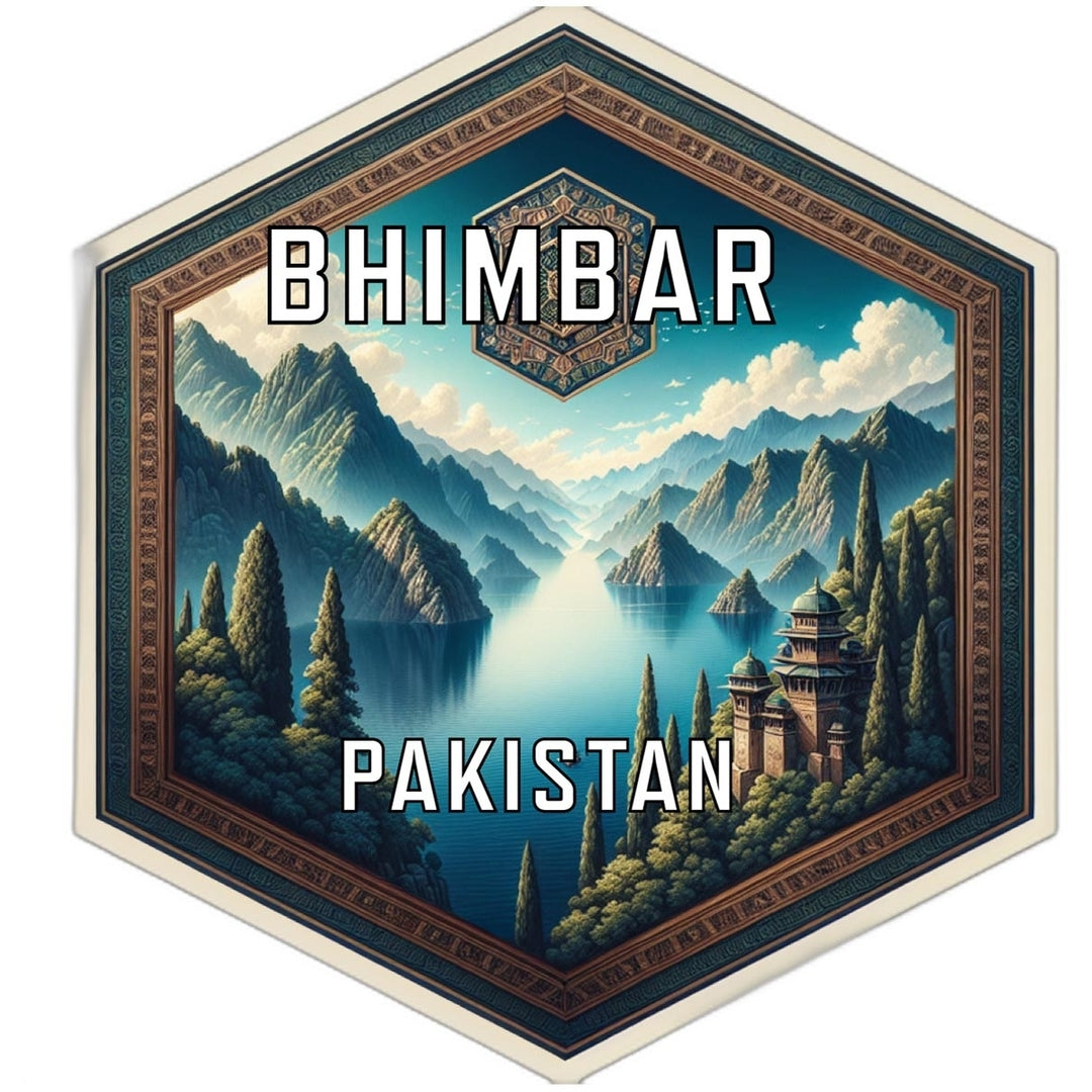 Bhimbar Pakistan Souvenir Travel Destination Die Cut Hexagon Fridge Magnet Image 1