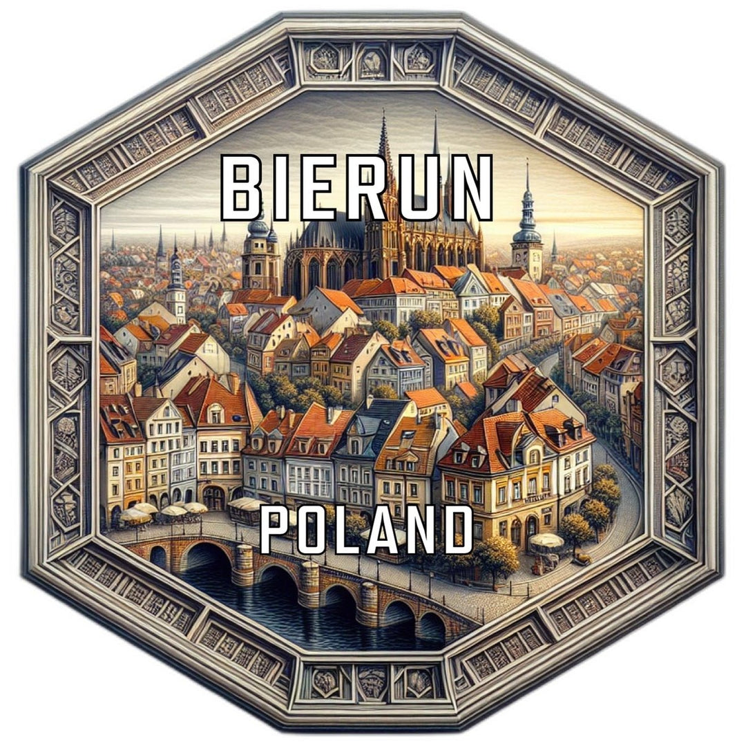 Bierun Poland Souvenir Travel Destination Die Cut Hexagon Fridge Magnet Image 1