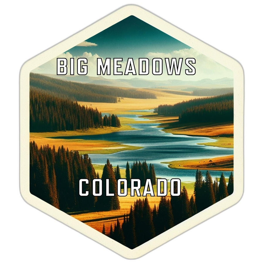 Big Meadows Colorado Souvenir Travel Destination Die Cut Hexagon Fridge Magnet Image 1