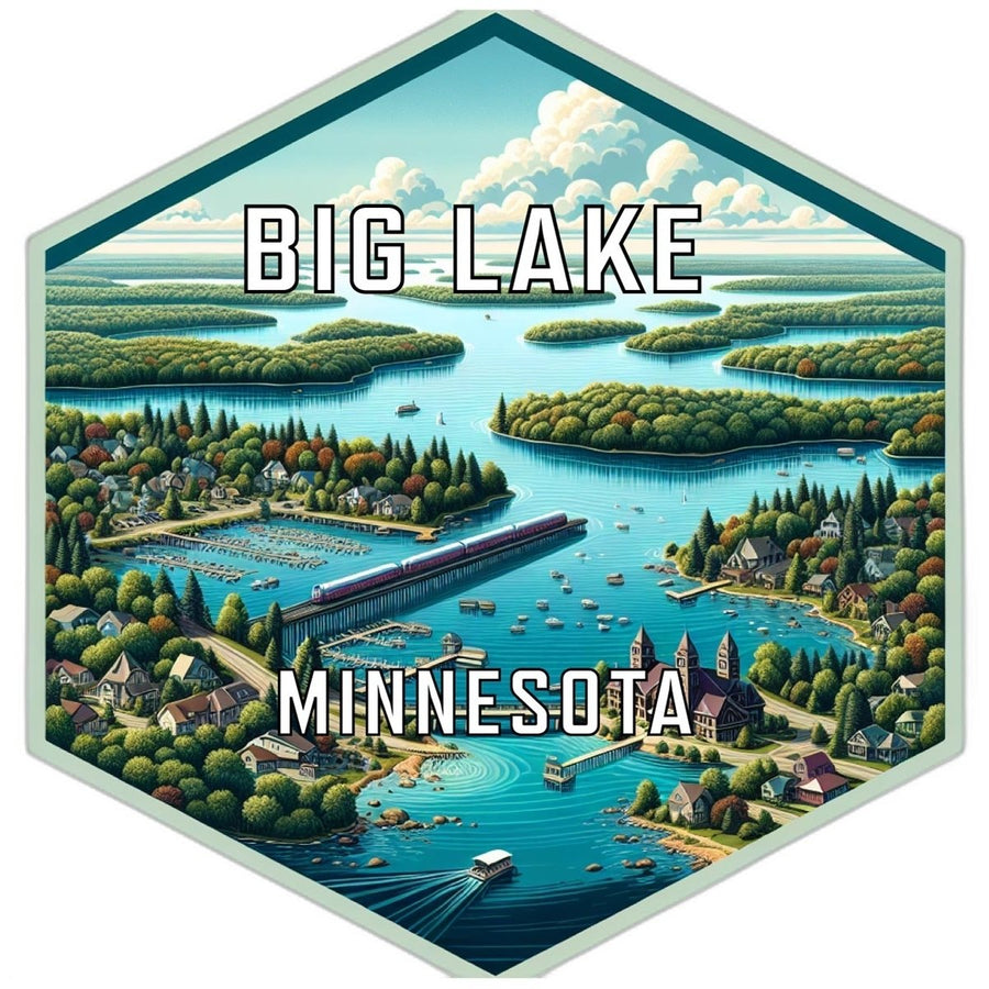 Big Lake Minnesota Souvenir Travel Destination Die Cut Hexagon Fridge Magnet Image 1