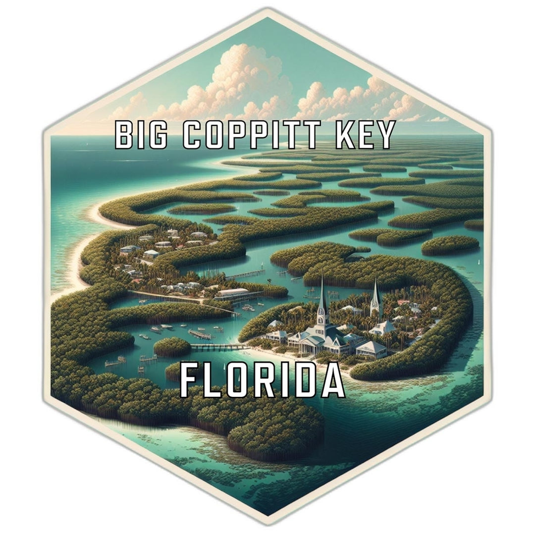 Big Coppitt Key Florida Souvenir Travel Destination Die Cut Hexagon Fridge Magnet Image 1