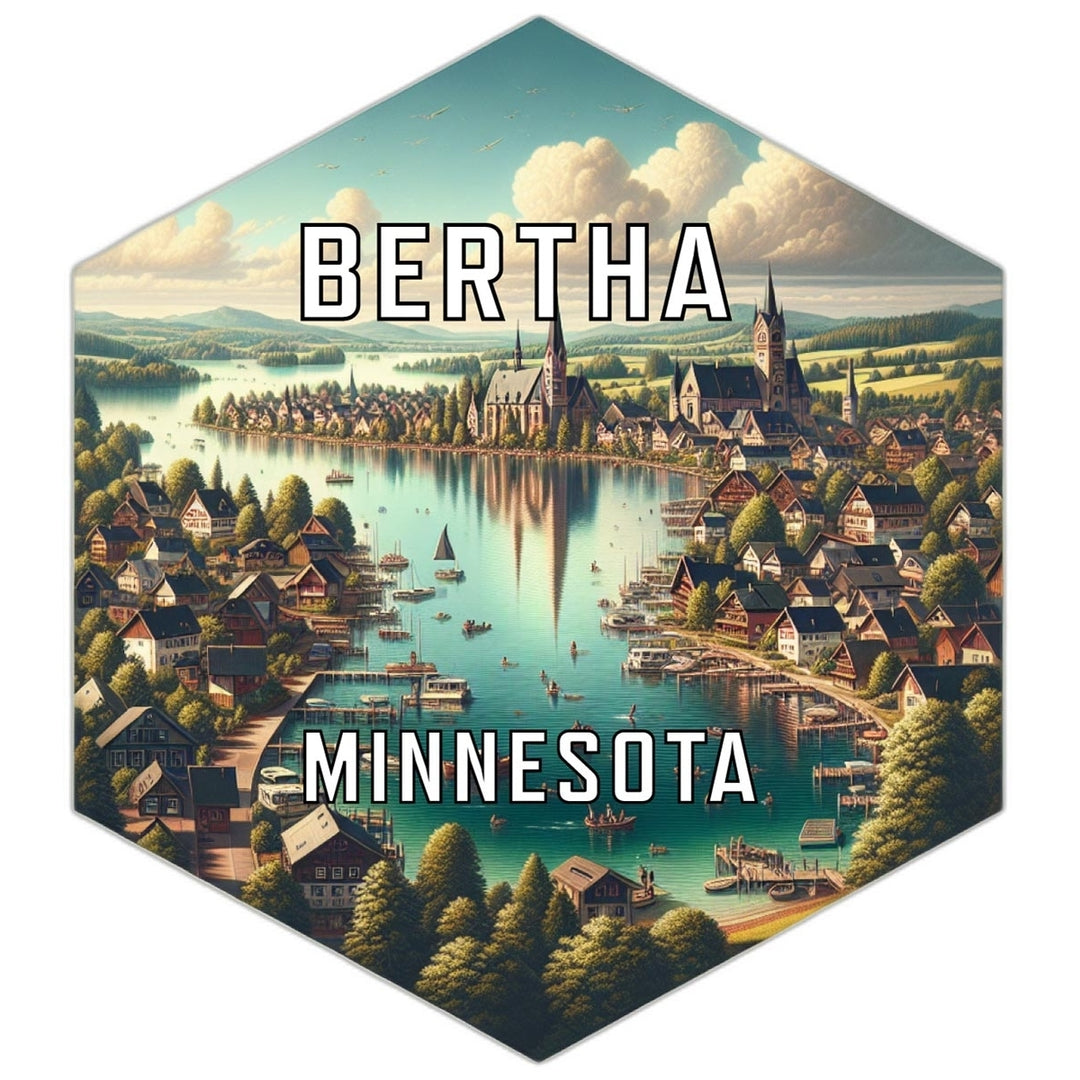 Bertha Minnesota Souvenir Travel Destination Die Cut Hexagon Fridge Magnet Image 1