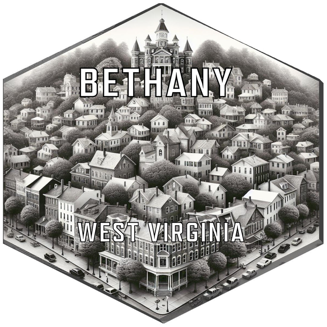 Bethany West Virginia Souvenir Travel Destination Die Cut Hexagon Fridge Magnet Image 1