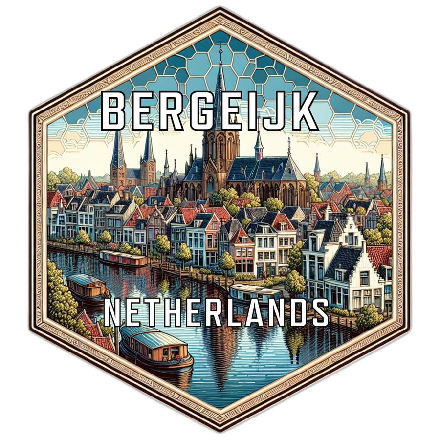 Bergeijk Netherlands Souvenir Travel Destination Die Cut Hexagon Fridge Magnet Image 1