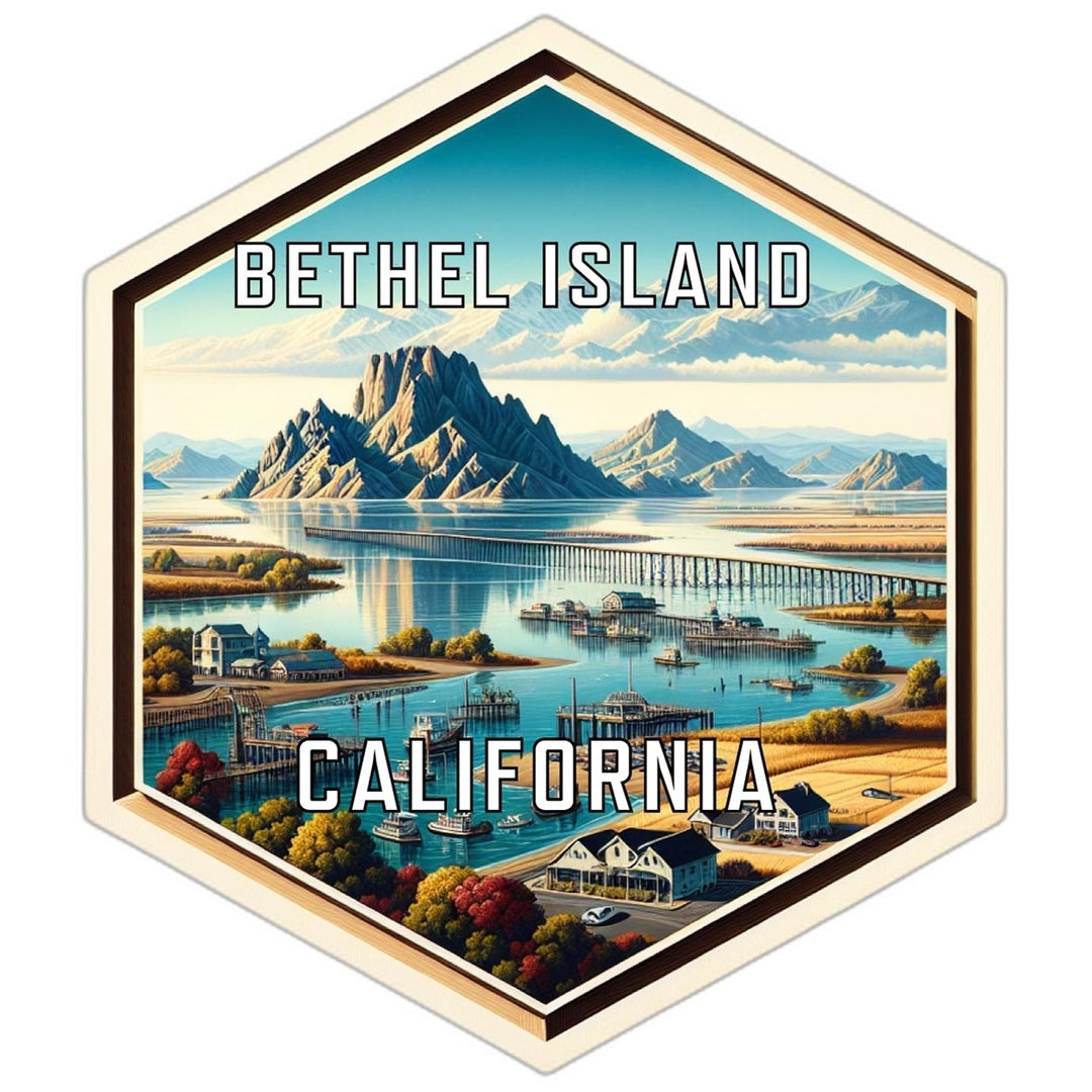 Bethel Island California Souvenir Travel Destination Die Cut Hexagon Fridge Magnet Image 1