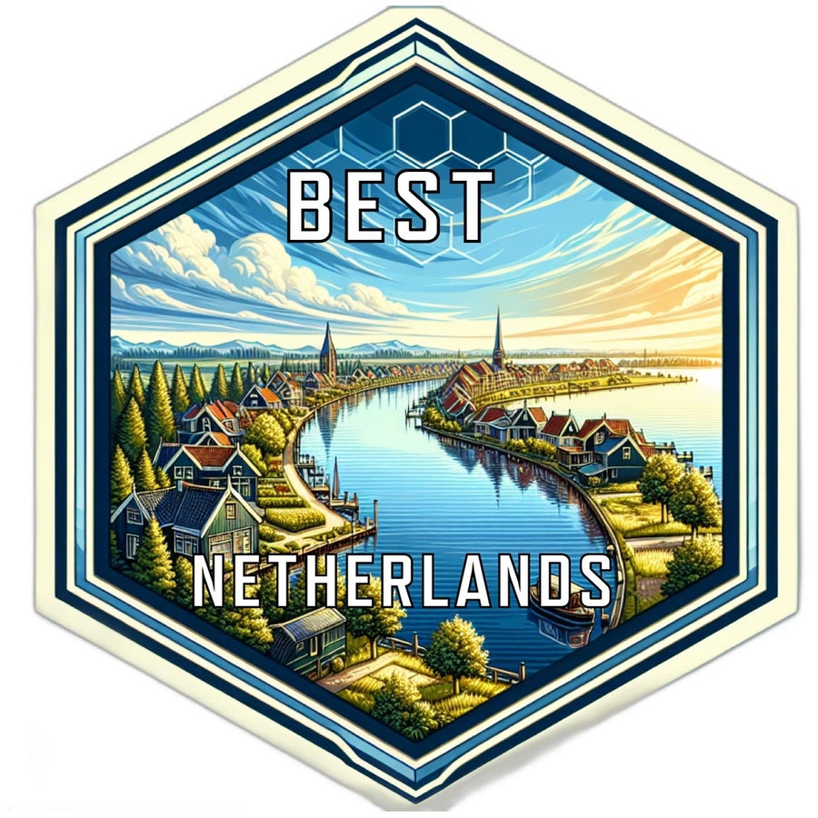 Best Netherlands Souvenir Travel Destination Die Cut Hexagon Fridge Magnet Image 1