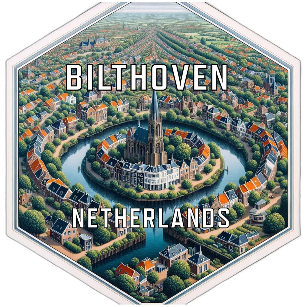 Bilthoven Netherlands Souvenir Travel Destination Die Cut Hexagon Fridge Magnet Image 1