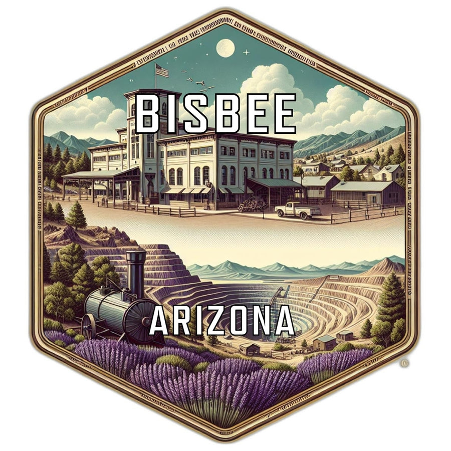 Bisbee Arizona Souvenir Travel Destination Die Cut Hexagon Fridge Magnet Image 1