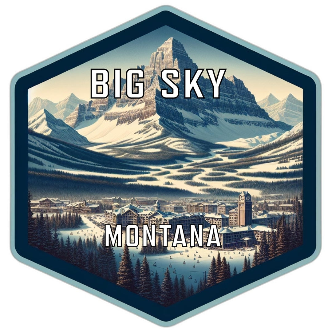 Big Sky Montana Souvenir Travel Destination Die Cut Hexagon Fridge Magnet Image 1