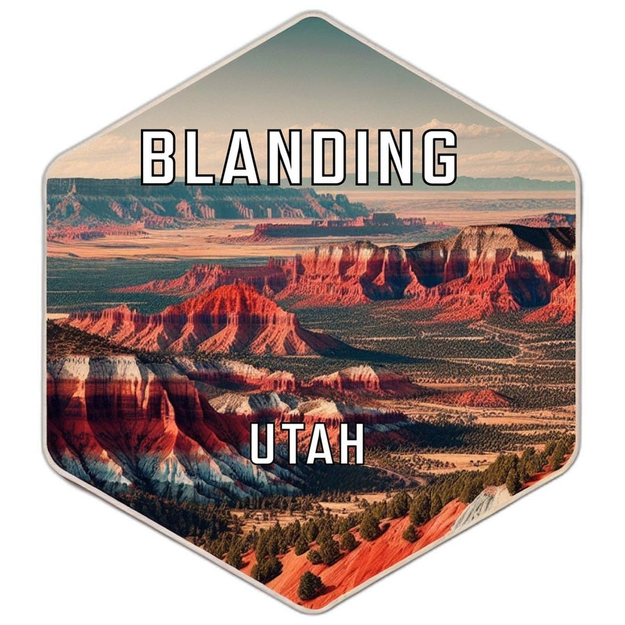 Blanding Utah Souvenir Travel Destination Die Cut Hexagon Fridge Magnet Image 1