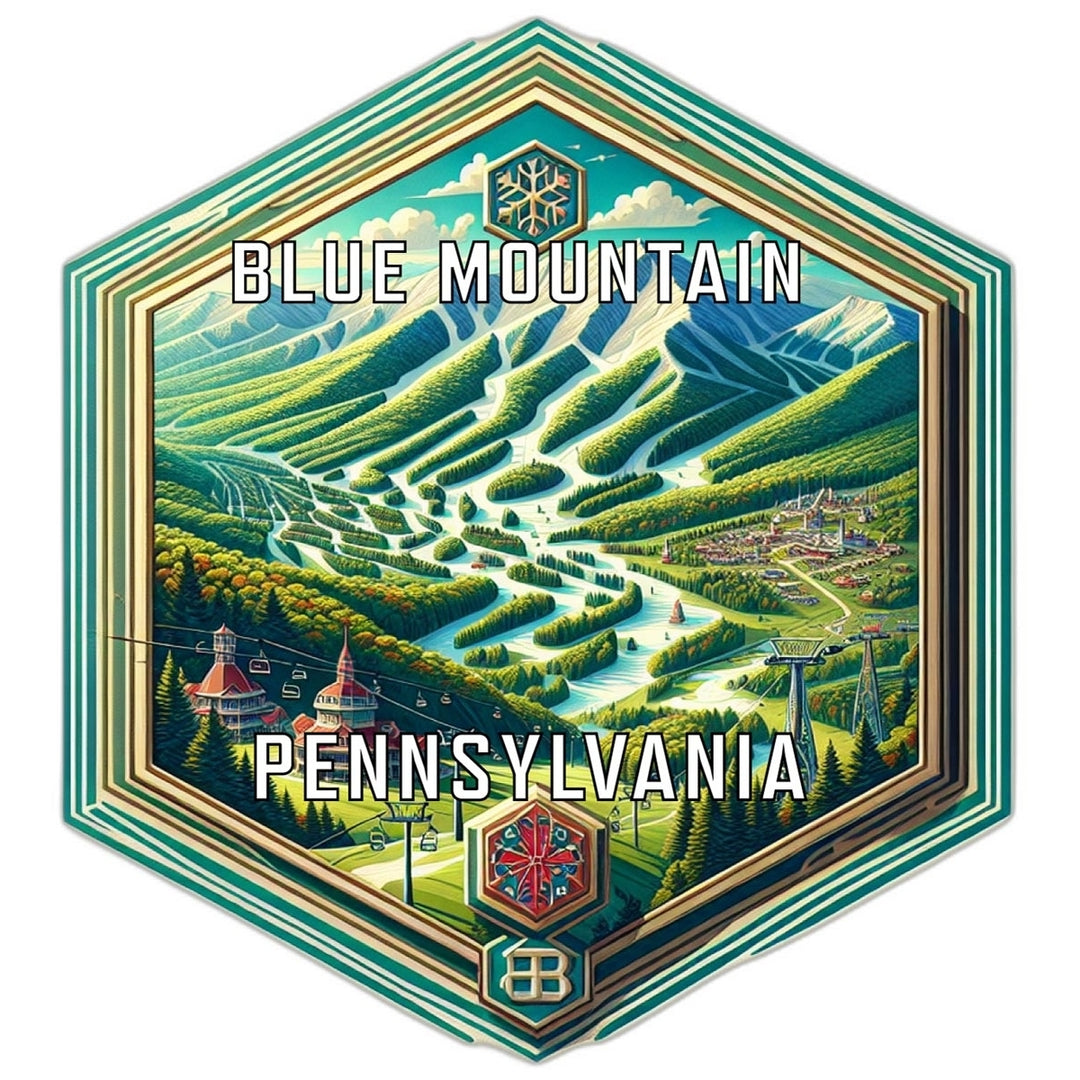 Blue Mountain Pennsylvania Souvenir Travel Destination Die Cut Hexagon Fridge Magnet Image 1