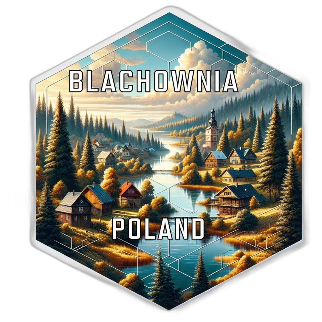 Blachownia Poland Souvenir Travel Destination Die Cut Hexagon Fridge Magnet Image 1