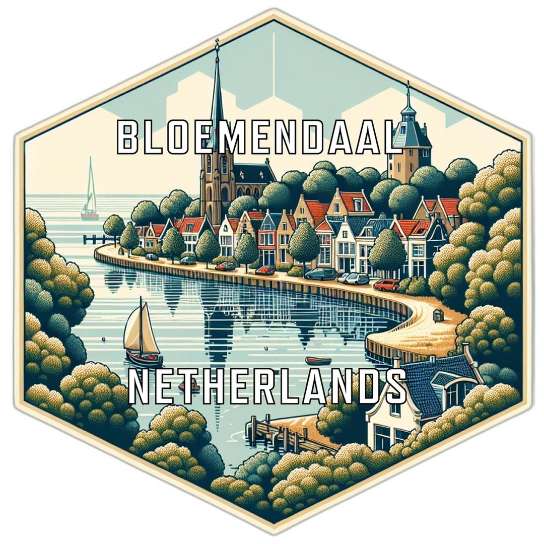 Bloemendaal Netherlands Souvenir Travel Destination Die Cut Hexagon Fridge Magnet Image 1