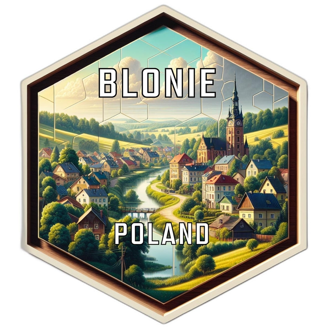 Blonie Poland Souvenir Travel Destination Die Cut Hexagon Fridge Magnet Image 1