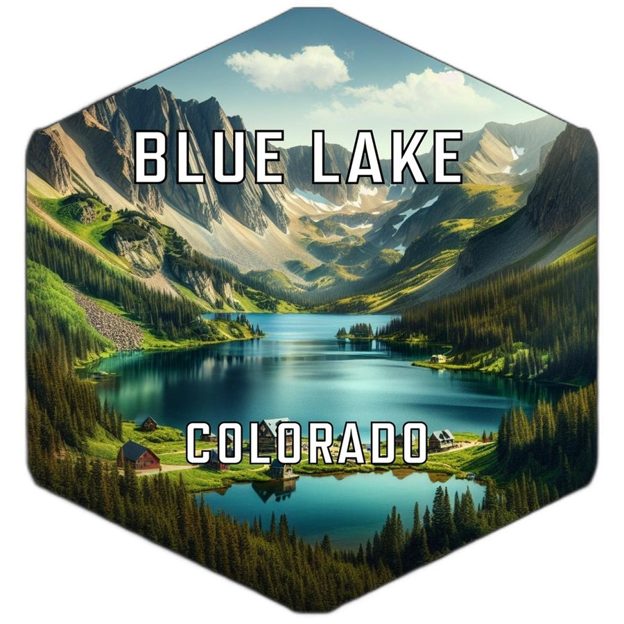 Blue Lake Colorado Souvenir Travel Destination Die Cut Hexagon Fridge Magnet Image 1