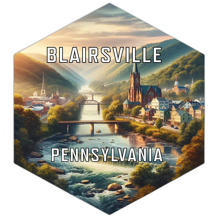 Blairsville Pennsylvania Souvenir Travel Destination Die Cut Hexagon Fridge Magnet Image 1