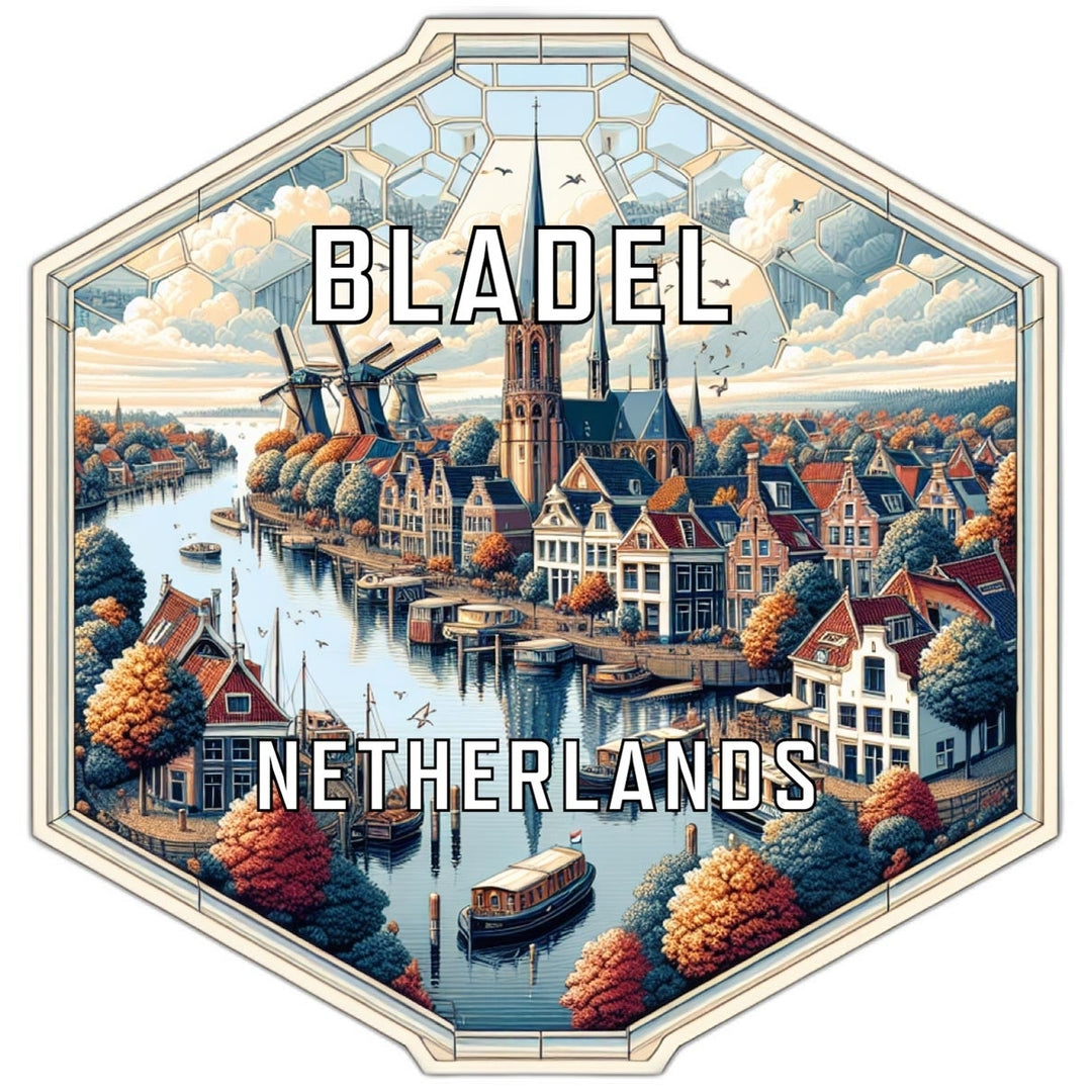 Bladel Netherlands Souvenir Travel Destination Die Cut Hexagon Fridge Magnet Image 1