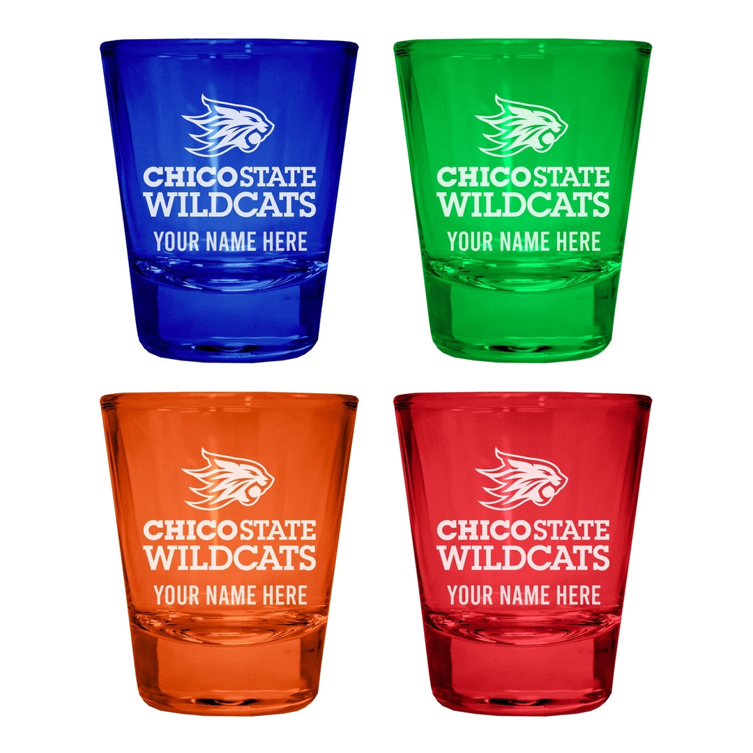 California State University Chico Customizable Engraved Full Color 2oz Shot Glass Officially Licensed Collegiate Product Image 1