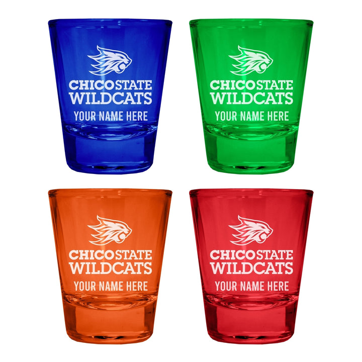 California State University Chico Customizable Engraved Full Color 2oz Shot Glass Officially Licensed Collegiate Product Image 1