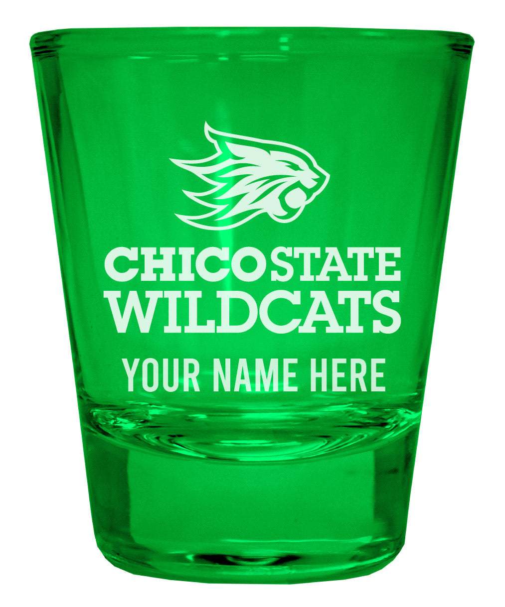 California State University Chico Customizable Engraved Full Color 2oz Shot Glass Officially Licensed Collegiate Product Image 3