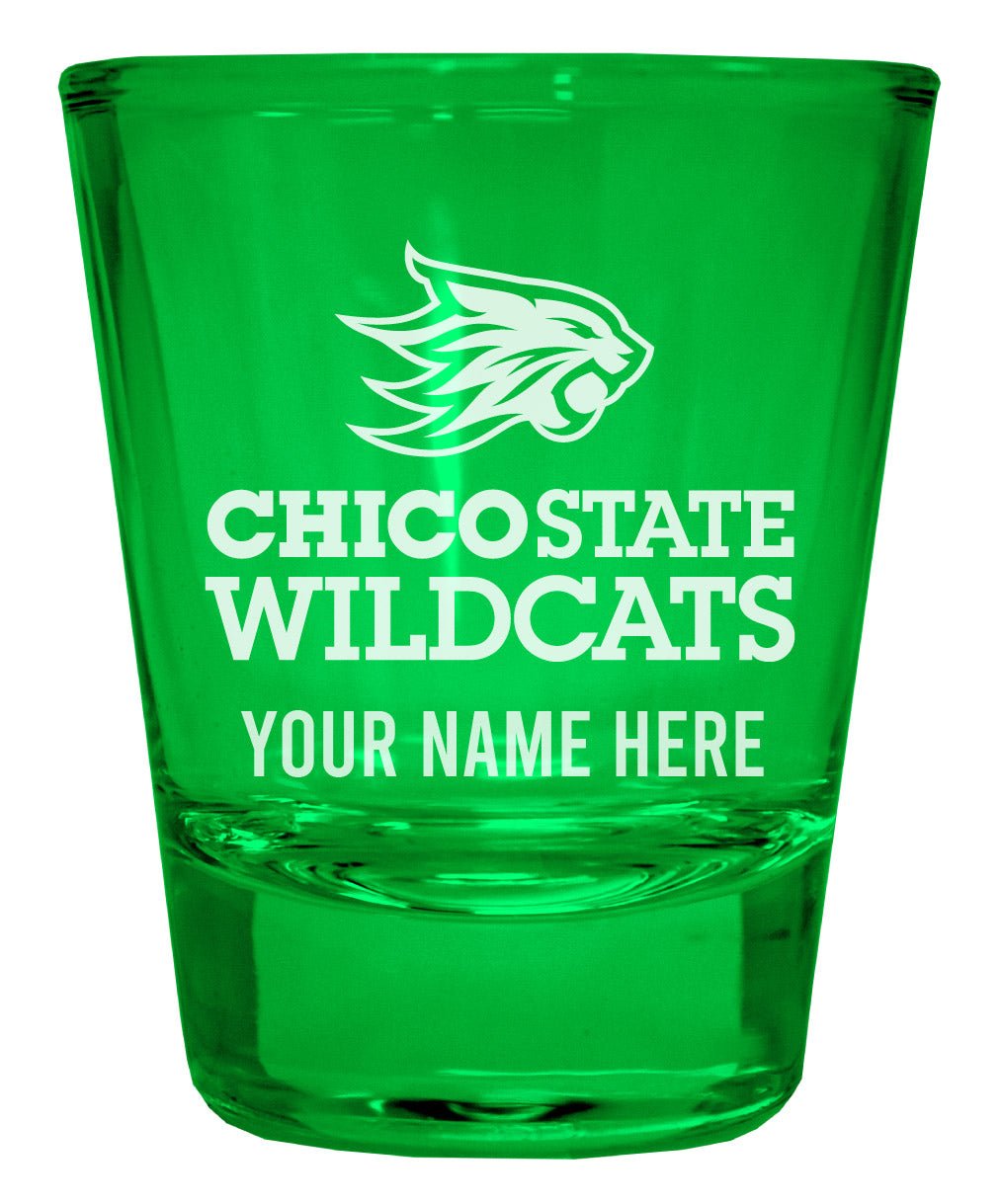 California State University Chico Customizable Engraved Full Color 2oz Shot Glass Officially Licensed Collegiate Product Image 1