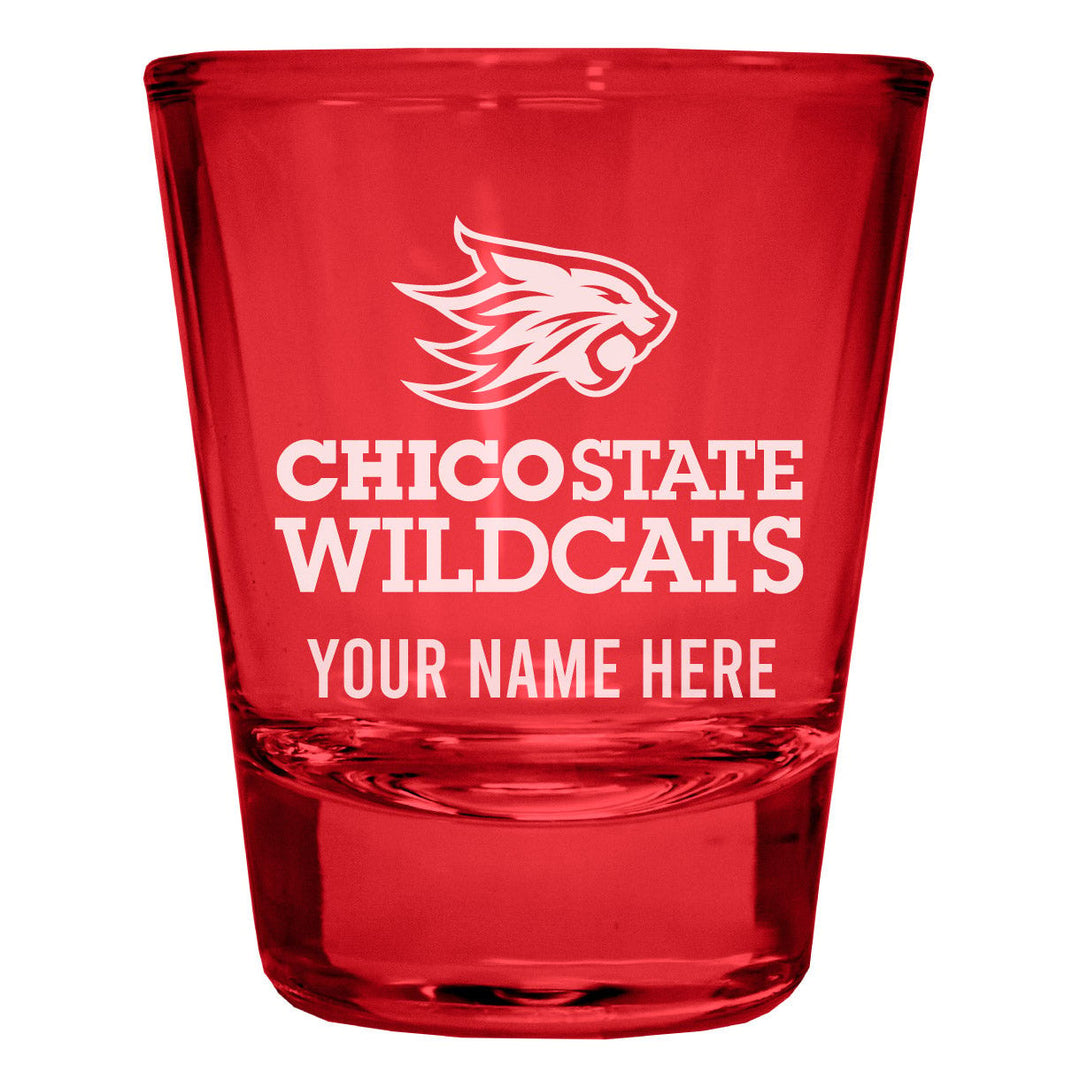 California State University Chico Customizable Engraved Full Color 2oz Shot Glass Officially Licensed Collegiate Product Image 1