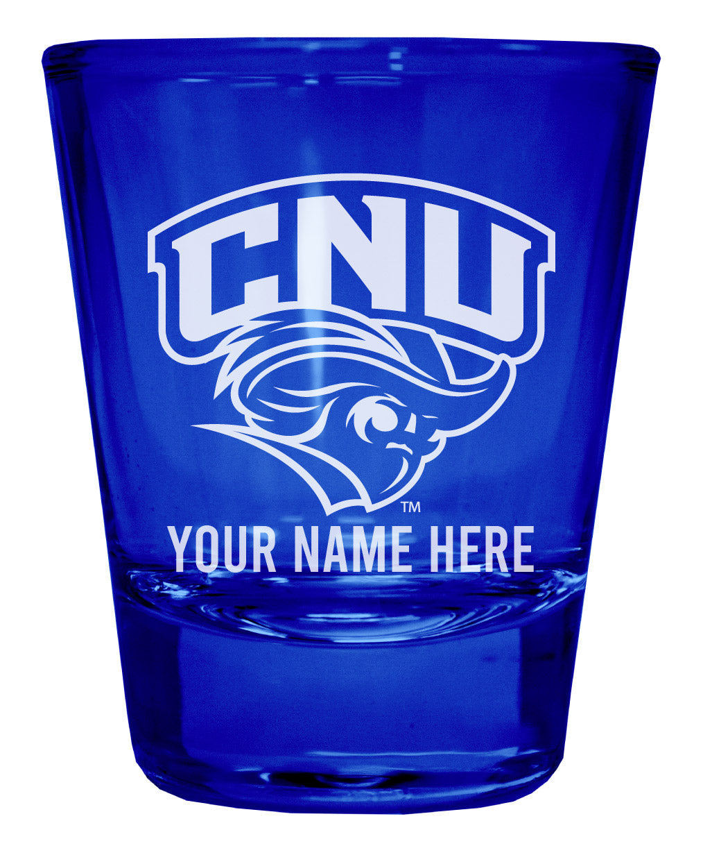 Christopher Newport Captains Customizable Engraved Full Color 2oz Shot Glass Officially Licensed Collegiate Product Image 1