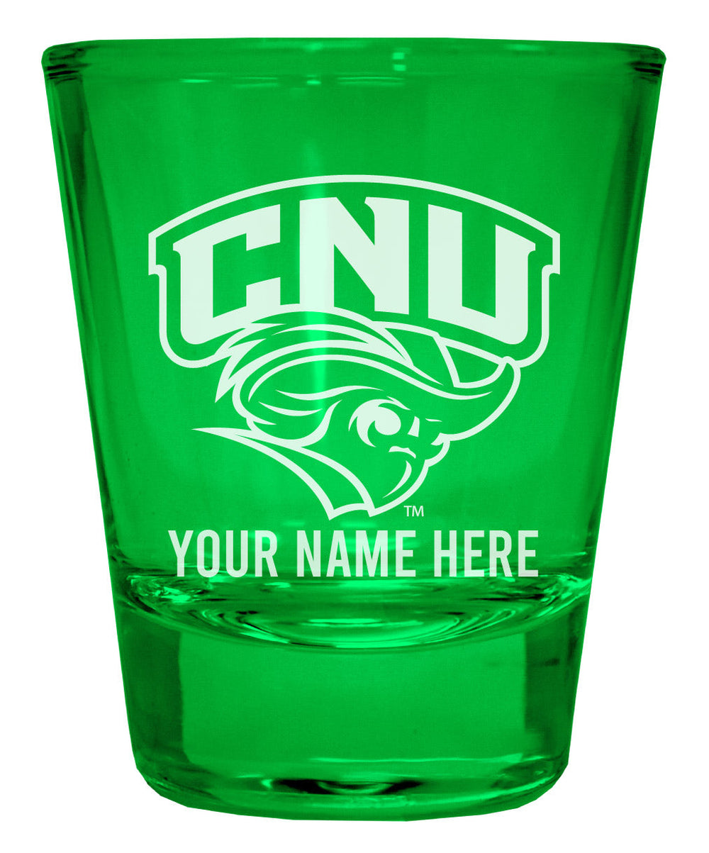 Christopher Newport Captains Customizable Engraved Full Color 2oz Shot Glass Officially Licensed Collegiate Product Image 2