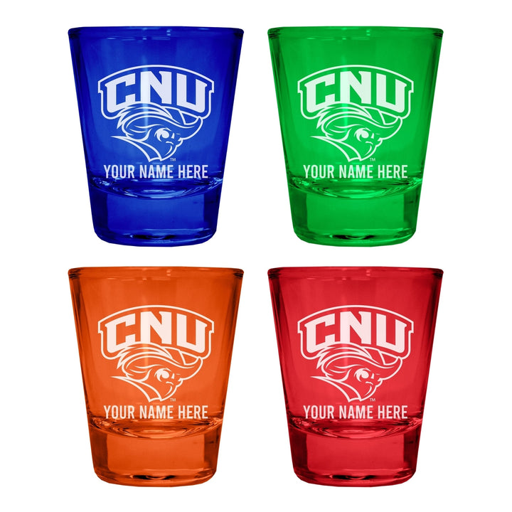 Christopher Newport Captains Customizable Engraved Full Color 2oz Shot Glass Officially Licensed Collegiate Product Image 4