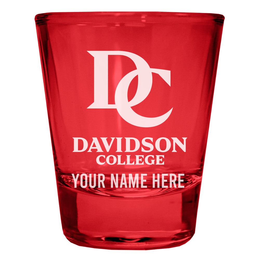 Davidson College Customizable Engraved Full Color 2oz Shot Glass Officially Licensed Collegiate Product Image 2