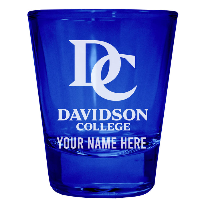 Davidson College Customizable Engraved Full Color 2oz Shot Glass Officially Licensed Collegiate Product Image 3