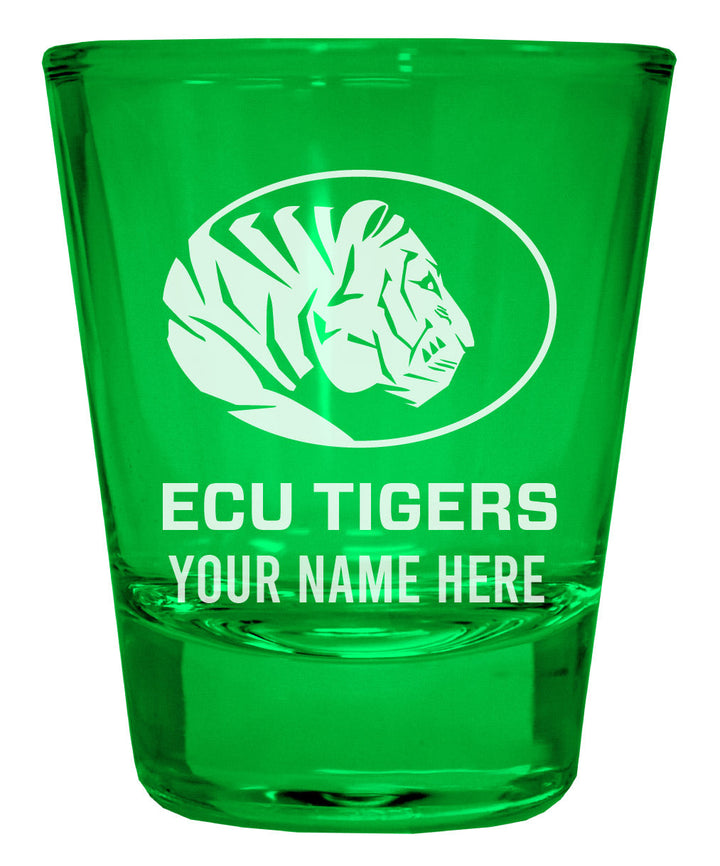 East Central University Tigers Customizable Engraved Full Color 2oz Shot Glass Officially Licensed Collegiate Product Image 1