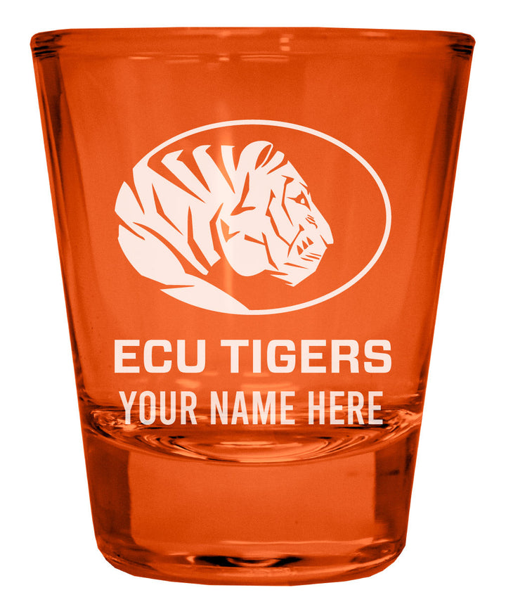 East Central University Tigers Customizable Engraved Full Color 2oz Shot Glass Officially Licensed Collegiate Product Image 3