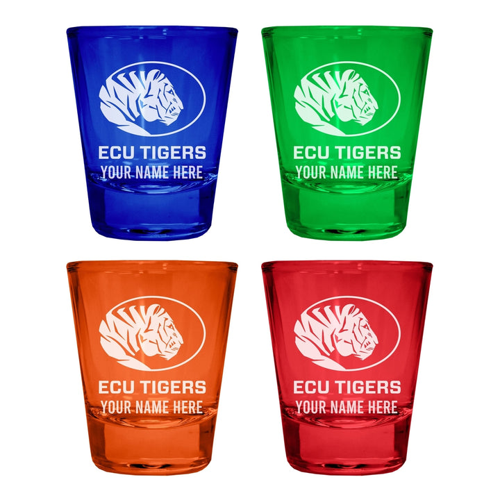 East Central University Tigers Customizable Engraved Full Color 2oz Shot Glass Officially Licensed Collegiate Product Image 4