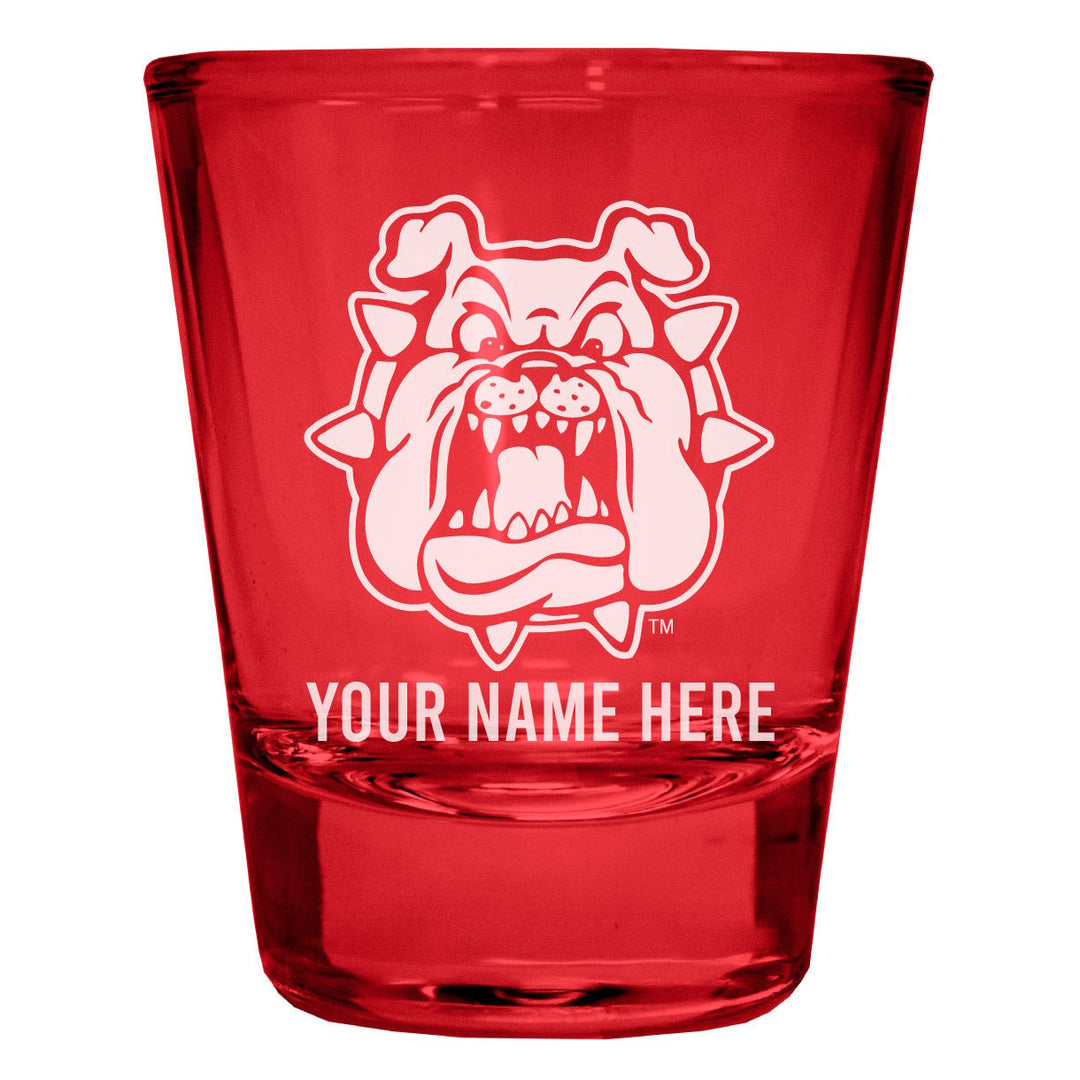 Fresno State Bulldogs Customizable Engraved Full Color 2oz Shot Glass Officially Licensed Collegiate Product Image 1