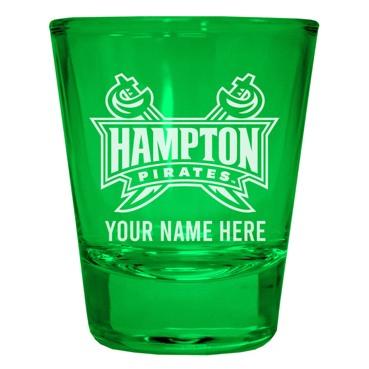 Hampton University Customizable Engraved Full Color 2oz Shot Glass Officially Licensed Collegiate Product Image 1