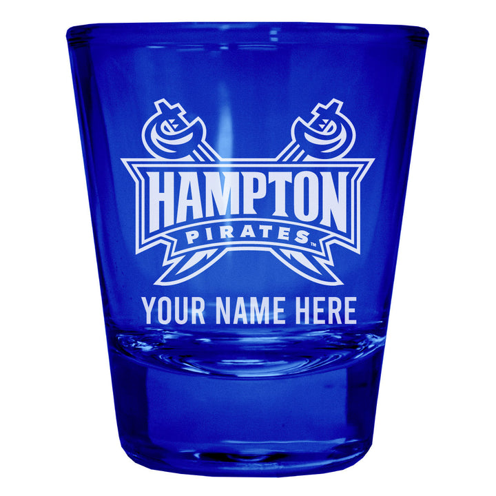 Hampton University Customizable Engraved Full Color 2oz Shot Glass Officially Licensed Collegiate Product Image 2