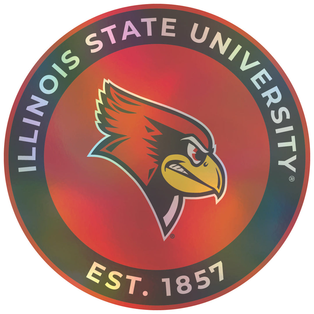 Illinois State Redbirds Holographic Vinyl Decal Sticker Officially Licensed Collegiate Product Image 1