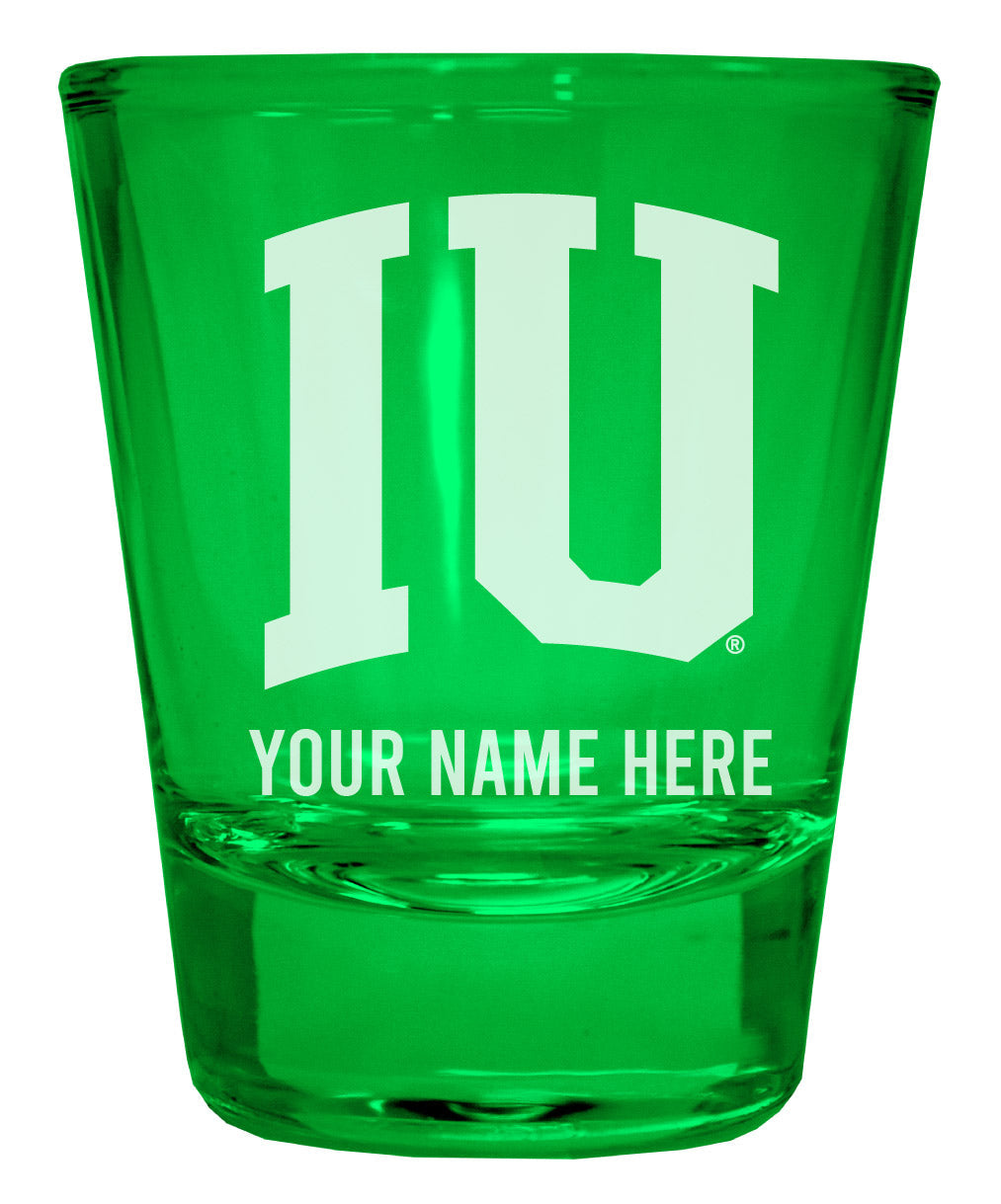 Indiana Hoosiers Customizable Engraved Full Color 2oz Shot Glass Officially Licensed Collegiate Product Image 1