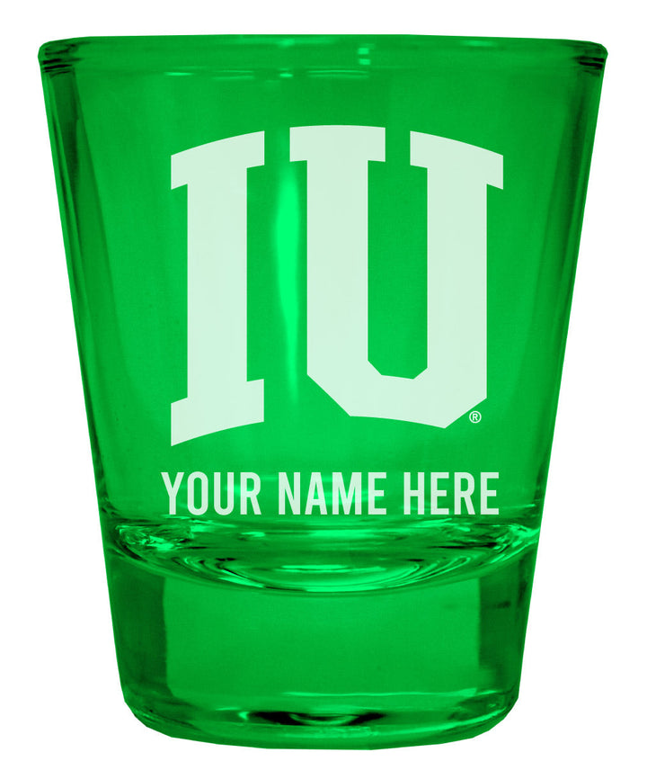 Indiana Hoosiers Customizable Engraved Full Color 2oz Shot Glass Officially Licensed Collegiate Product Image 1