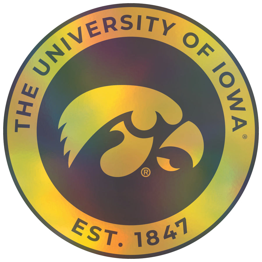 Iowa Hawkeyes Holographic Vinyl Decal Sticker Officially Licensed Collegiate Product Image 1