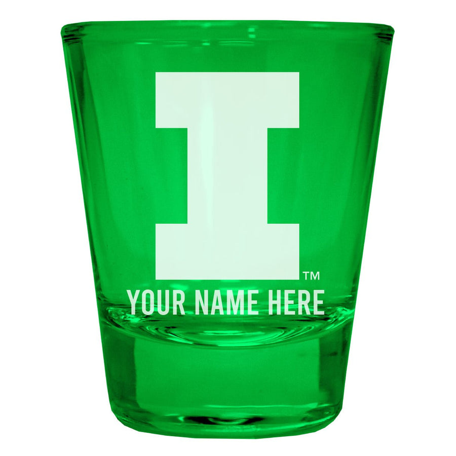 Illinois Fighting Illini Customizable Engraved Full Color 2oz Shot Glass Officially Licensed Collegiate Product Image 1